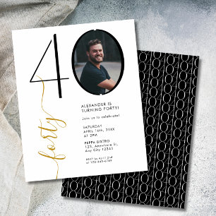 Budget Black White Gold 40th Birthday Photo