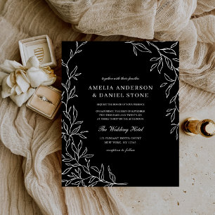 Budget Black & White Minimal Wedding Invitation Flyer