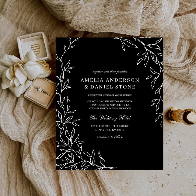 Budget Black & White Minimal Wedding Invitation Flyer (Creator Uploaded)