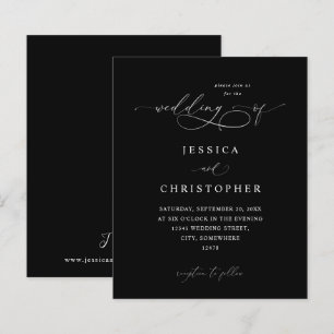 Budget Black &White Modern Calligraphy 3 Wedding B