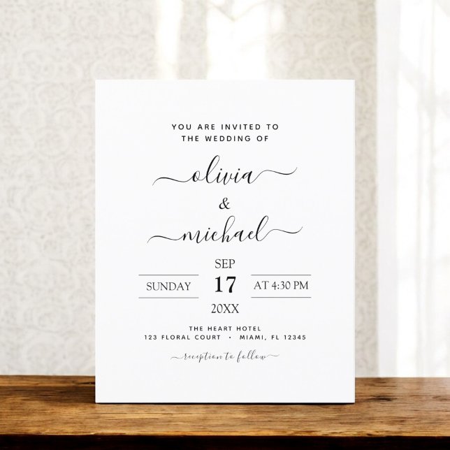 Budget Black White Wedding Modern Typography Flyer (Creator Uploaded)