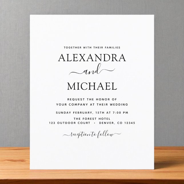 Budget Black White Wedding Modern Typography Flyer (Creator Uploaded)