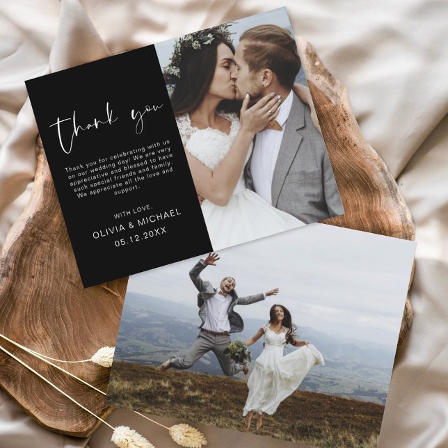 Budget Black White Wedding Thank You Photo (Creator Uploaded)