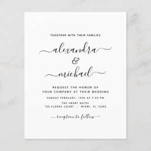 Budget Black White Wedding with Photo Invitation F Flyer