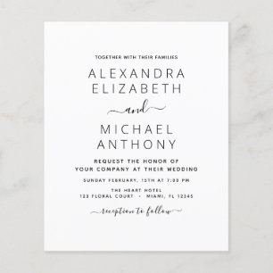 Budget Black White Wedding with Photo Invitation F Flyer