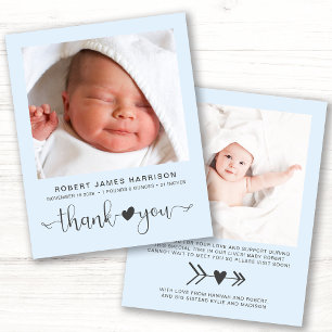 Budget Blue Baby Boy Photo Birth Announcement