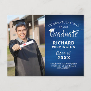 Budget Blue Congrats Graduate Photo Announcement