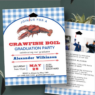 BUDGET Blue Crawfish Boil GRAD 3 Photo Invitation