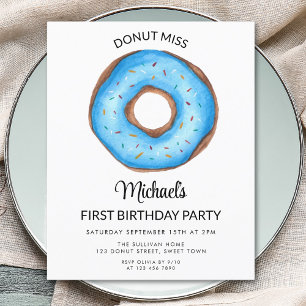 Budget Blue Doughnut Boy's First Birthday Party