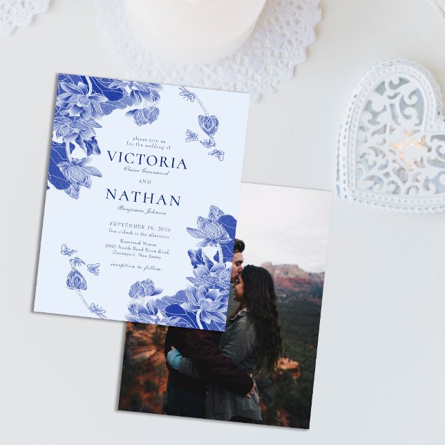 Budget Blue Floral Chinoiserie Chic Photo Wedding  (Creator Uploaded)