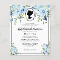 Budget Blue Floral Regency High Tea Bridal Shower