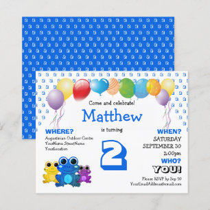 Budget Blue Frog Boys Birthday Invitation