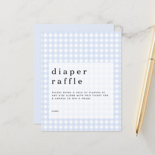 Budget Blue Gingham Diaper Raffle enclosure