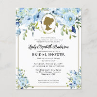 Budget Blue Gold Florals Regency Bridal Shower