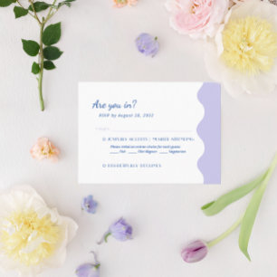 BUDGET Blue Lavender Wave Wedding Entree Rsvp Enclosure Card