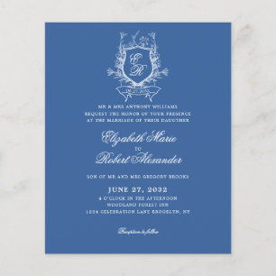 BUDGET Blue Monogram Crest Traditional Wedding