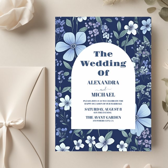 Budget Blue Periwinkle Wildflowers Wedding Flyer (Creator Uploaded)