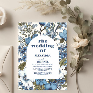 Budget Blue Periwinkle Wildflowers Wedding Flyer
