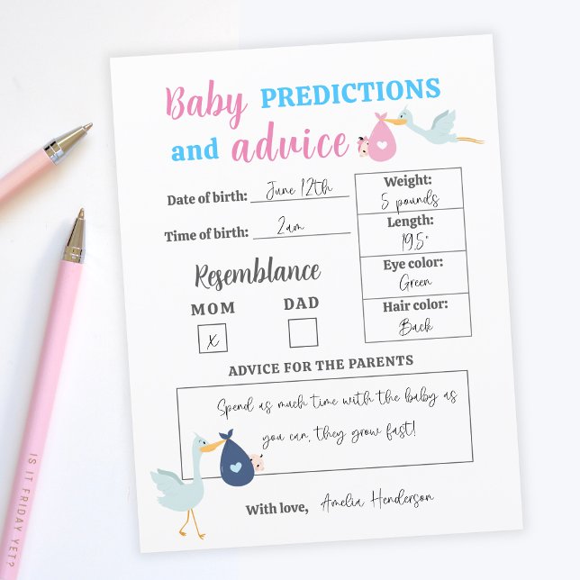 Budget Blue Pink Baby Predictions Advice Quiz Game (Budget Blue Pink Baby Predictions Advice Quiz Game
)