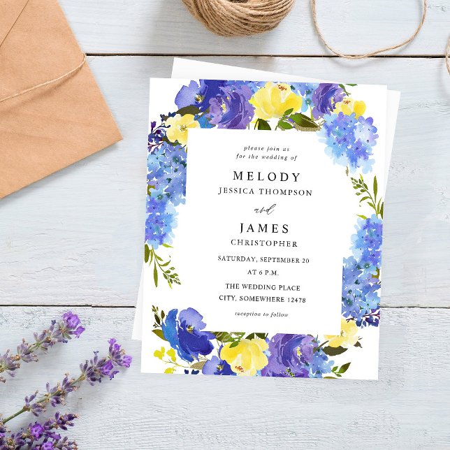 Budget Blue Purple & Yellow Floral Wedding (Creator Uploaded)