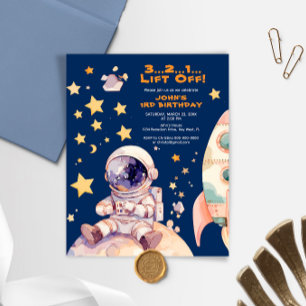 Budget Blue Space Star Galaxy Astronaut birthday