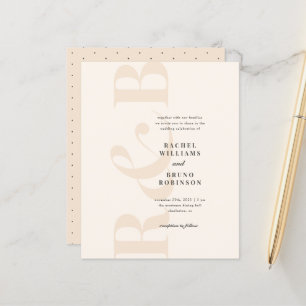 Budget Blush & Cream Minimalist Initials Wedding