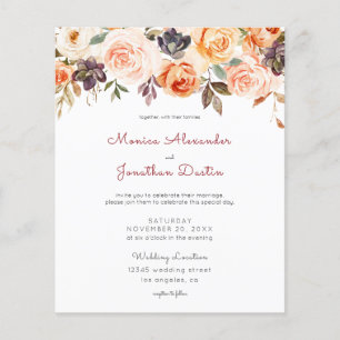 Budget Blush & Peach Floral Wedding Flyer