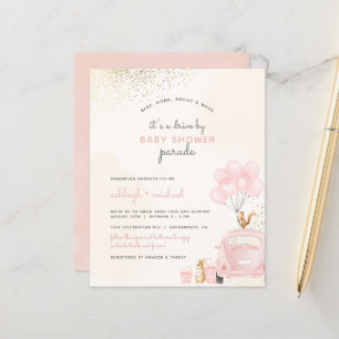 Budget Blush Pink Balloon Car Drive By Baby Shower