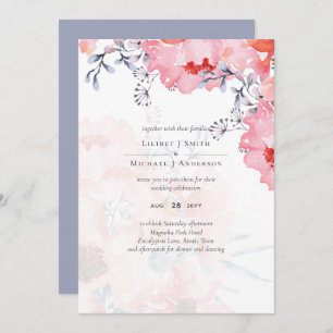 Budget Blush Pink Floral Dusty Blue Wedding