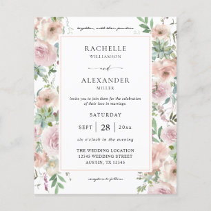 Budget Blush Pink Floral & Succulent Wedding 2 Flyer