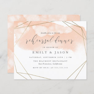 Budget Blush Watercolor Geometric Rehearsal Dinner