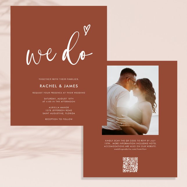 Budget Bohemian Burnt Orange Modern Wedding Flyer (Creator Uploaded)
