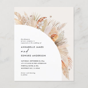 budget bohemian terracotta pampas grass wedding