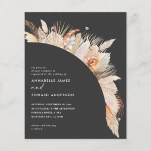 budget bohemian terracotta pampas grass wedding  flyer
