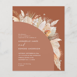 budget bohemian terracotta wedding invitation flyer
