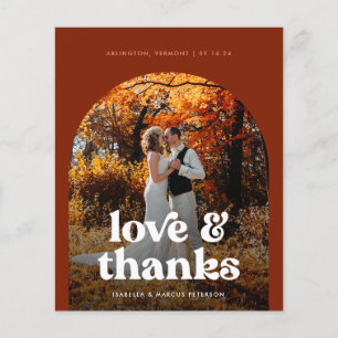 Budget Boho Arch Photo Wedding Thank You Card