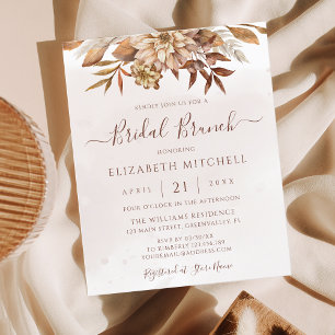 Budget Boho Autumn Floral Bridal Brunch Invitation