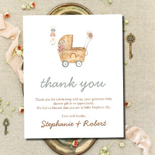 Budget Boho Baby Carriage Baby Shower Thank You