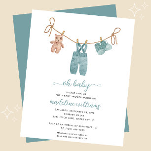BUDGET BOHO Baby Clothes Boy Oh Baby Shower Invite