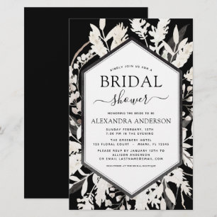 Budget Boho Beige Black Botanical Bridal Shower