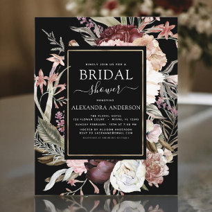 Budget Boho Black Pink Burgundy Bridal Shower