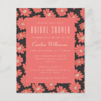 Budget Boho Botanical Black Red Bridal Shower