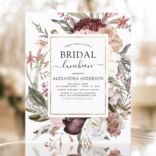 Budget Boho Burgundy Bridal Shower Luncheon