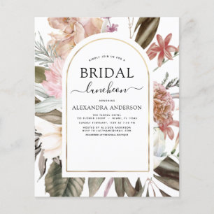 Budget Boho Burgundy Bridal Shower Luncheon  Flyer