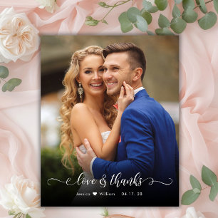 Budget Boho Calligraphy 2 Photo Wedding Thank You