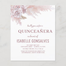 Budget Boho Chic QUINCEAÑERA Party Invitation 