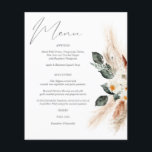 Budget Boho Copper Pampas & Beige Floral Menu<br><div class="desc">Save money on formal invitations with this smaller invitation that has an option for envelopes. Get your guests ready for the amazing wedding with this Boho Bohemian Copper Pampas Grass & Beige Floral bridal shower invitation. Want a larger version? Check out our Purple & Blush Pink Floral wedding collection for...</div>