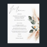 Budget Boho Copper Pampas & Beige Floral Menu<br><div class="desc">Save money on formal invitations with this smaller invitation that has an option for envelopes. Get your guests ready for the amazing wedding with this Boho Bohemian Copper Pampas Grass & Beige Floral bridal shower invitation. Want a larger version? Check out our Purple & Blush Pink Floral wedding collection for...</div>