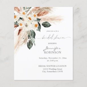 Budget Boho Copper Pampas Bridal Shower 3 Flyer