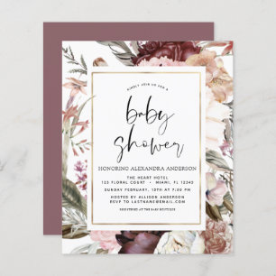 Budget Boho Dusty Pink Burgundy Baby Shower